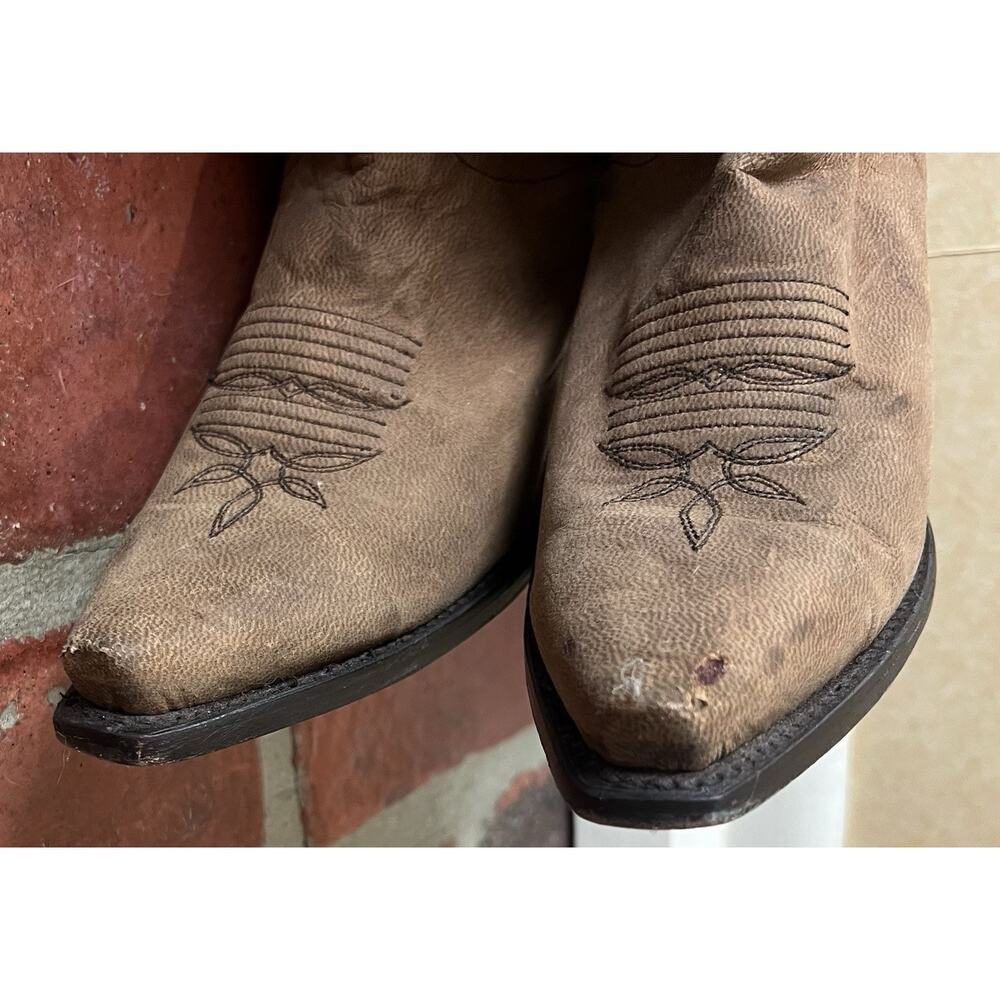 Dan Post Brown Leather Cowboy Boots Size 6 Womens Western - Picture 7 of 12